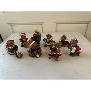 Vintage Kirkland Signature Collectible Teddy Bear Gift Ornaments Lot Of 8